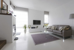 Living Room White Stained Concrete Floor